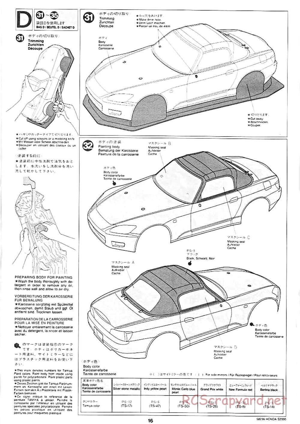 Tamiya - Honda S2000 - M04L Chassis - Manual - Page 14
