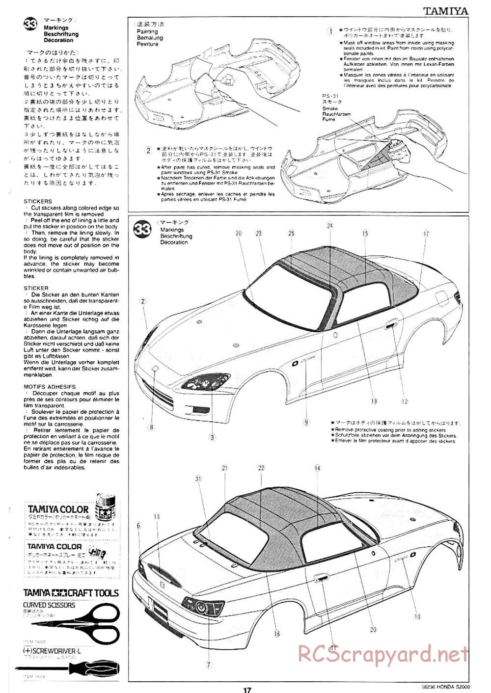 Tamiya - Honda S2000 - M04L Chassis - Manual - Page 15