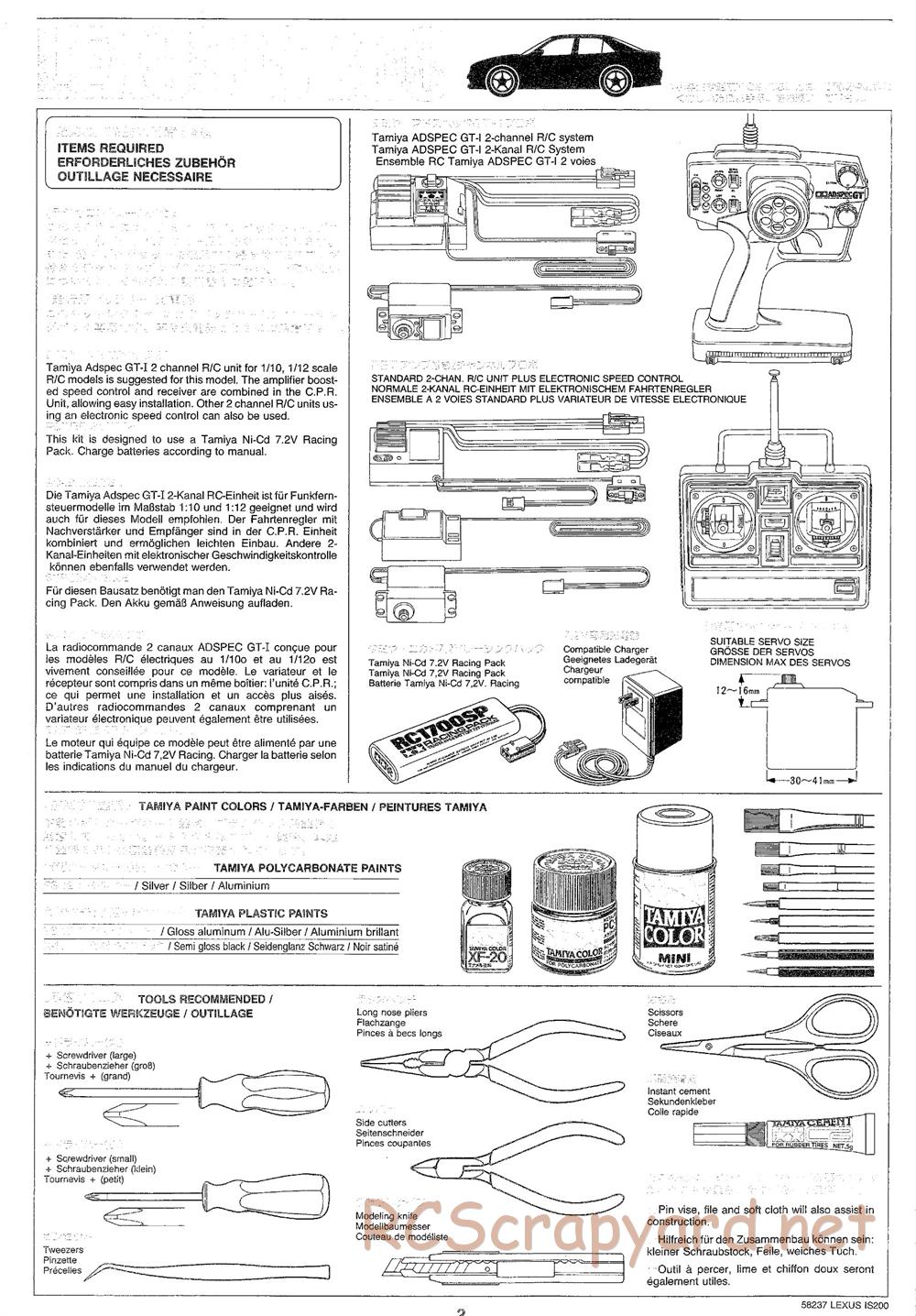 Tamiya - Lexus IS 200 - TL-01 Chassis - Manual - Page 2