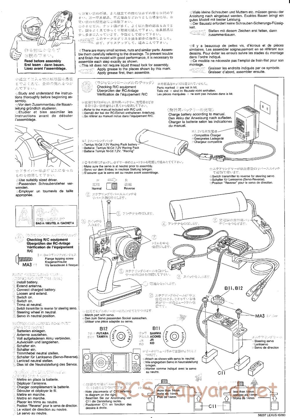 Tamiya - Lexus IS 200 - TL-01 Chassis - Manual - Page 4