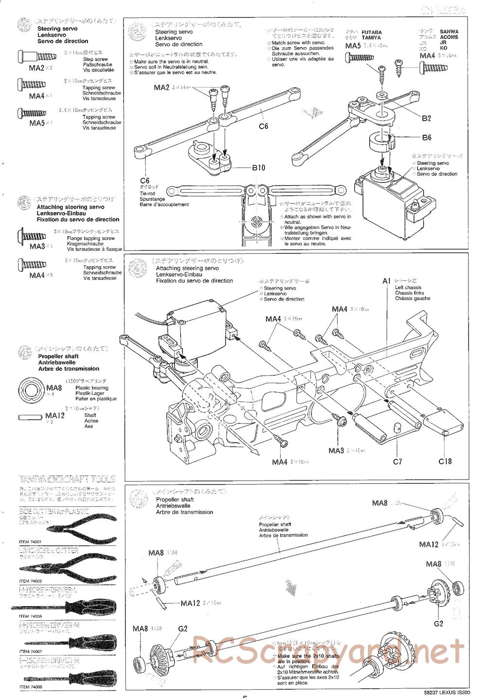 Tamiya - Lexus IS 200 - TL-01 Chassis - Manual - Page 5