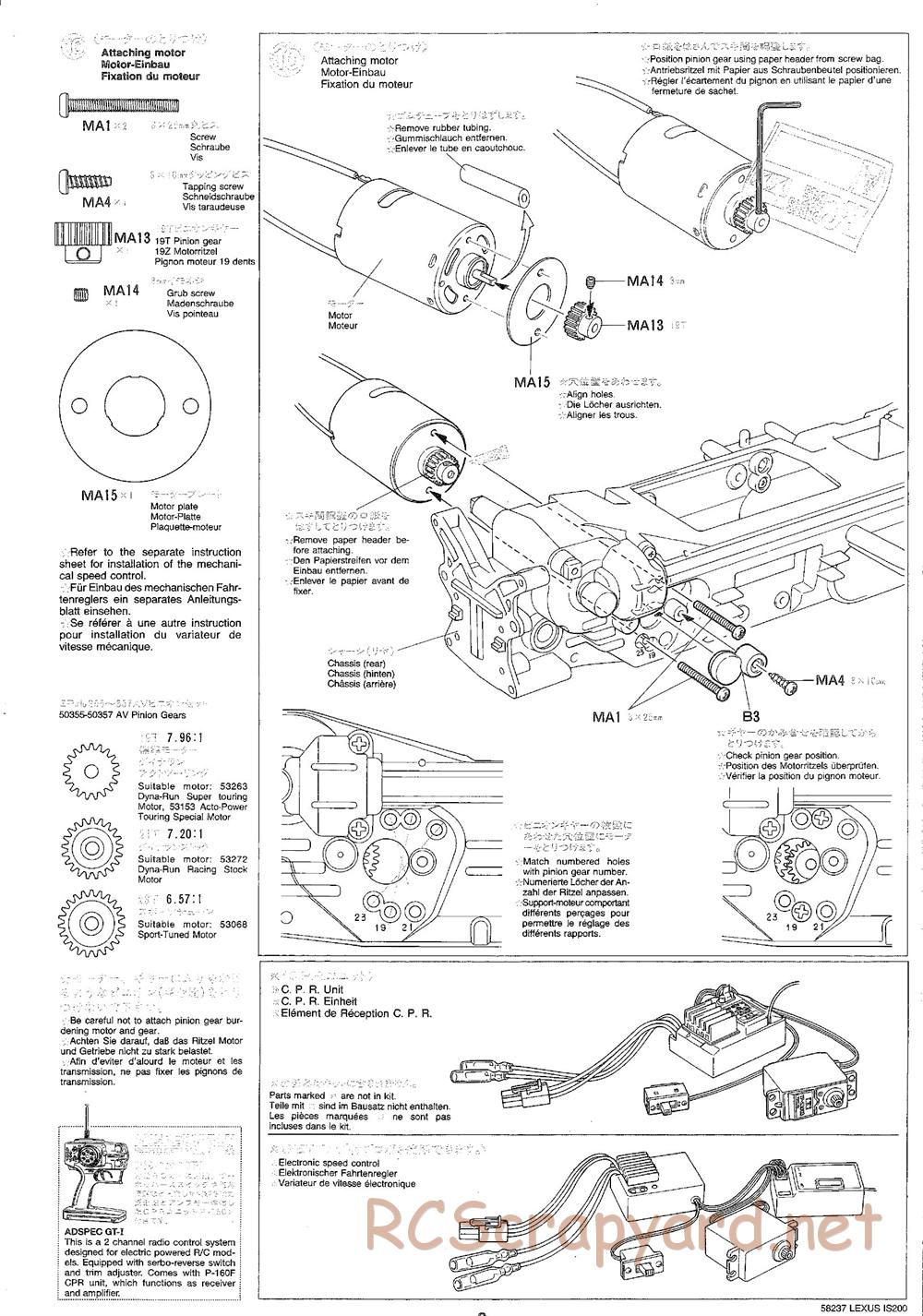 Tamiya - Lexus IS 200 - TL-01 Chassis - Manual - Page 8
