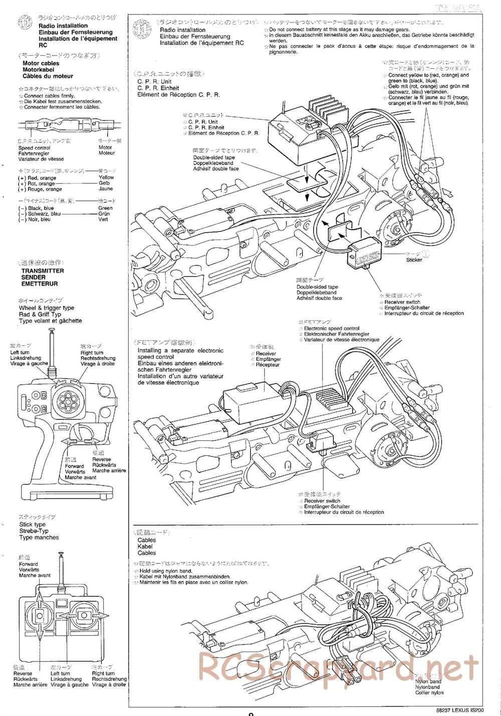 Tamiya - Lexus IS 200 - TL-01 Chassis - Manual - Page 9