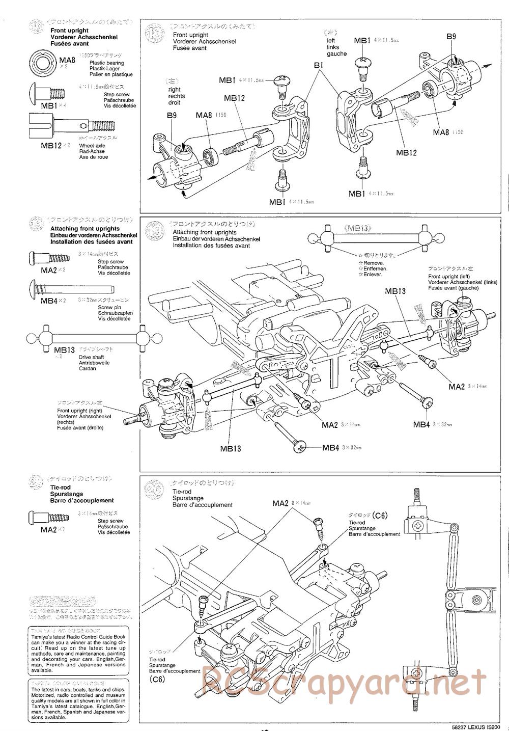 Tamiya - Lexus IS 200 - TL-01 Chassis - Manual - Page 12
