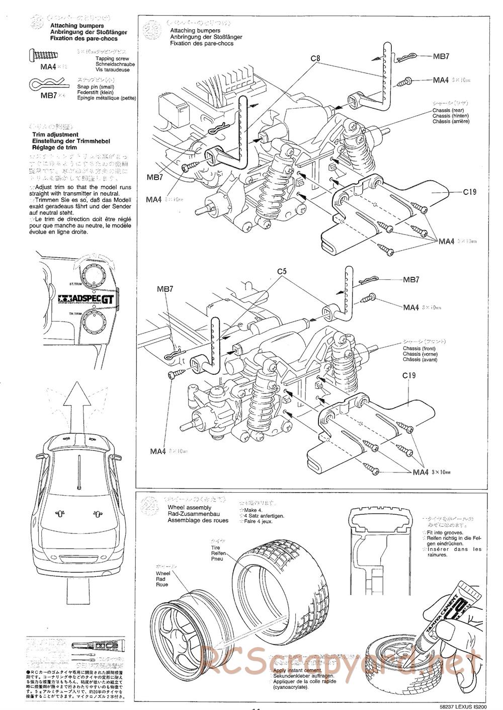 Tamiya - Lexus IS 200 - TL-01 Chassis - Manual - Page 14