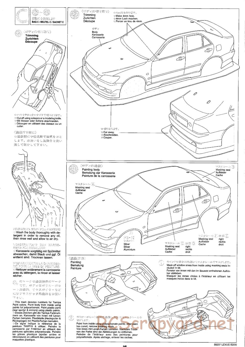 Tamiya - Lexus IS 200 - TL-01 Chassis - Manual - Page 16