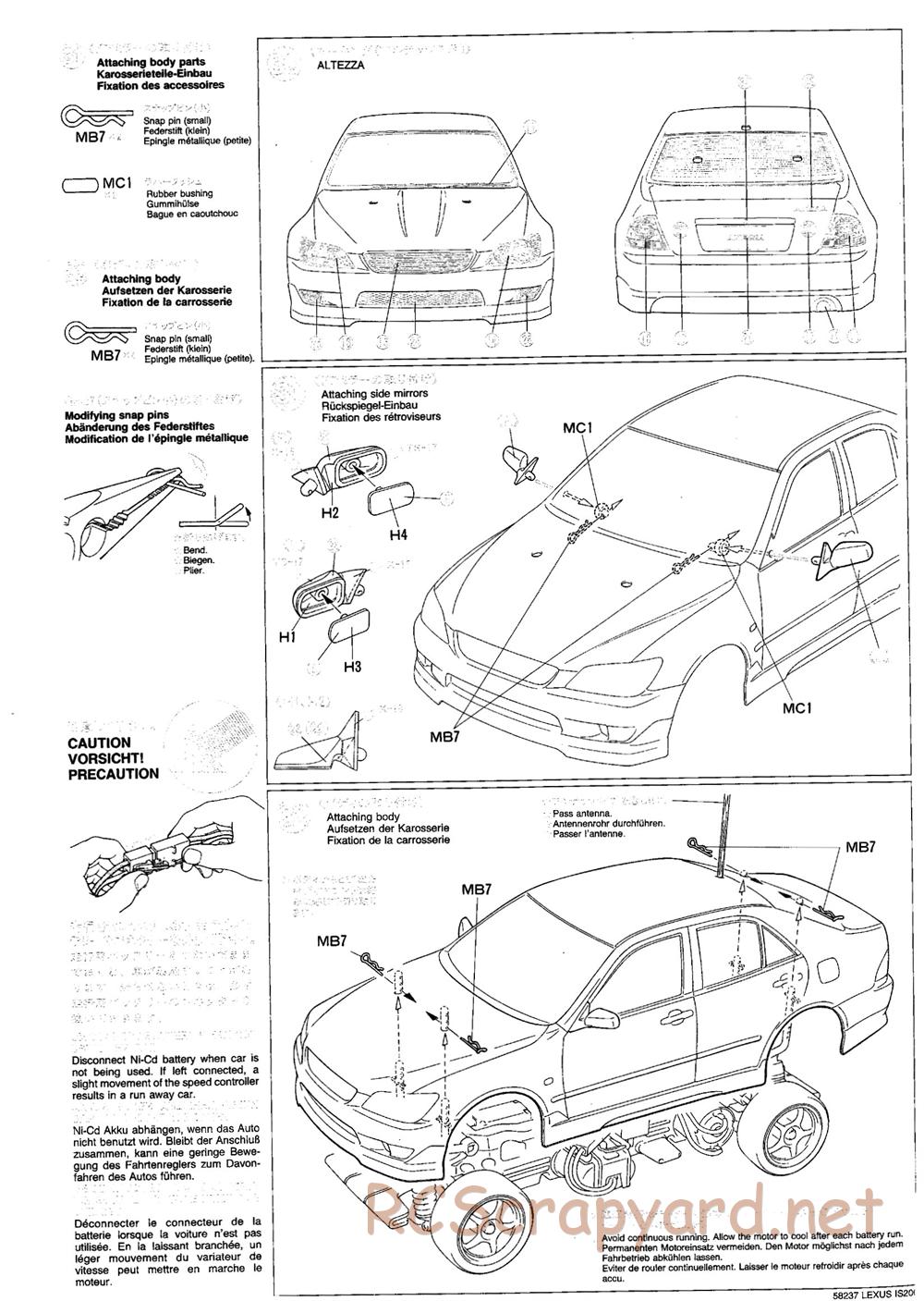 Tamiya - Lexus IS 200 - TL-01 Chassis - Manual - Page 18