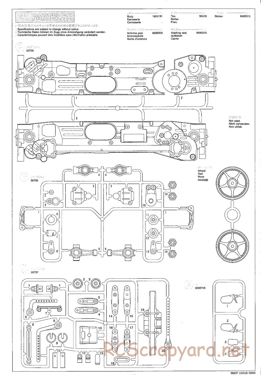 Tamiya - Lexus IS 200 - TL-01 Chassis - Manual - Page 22