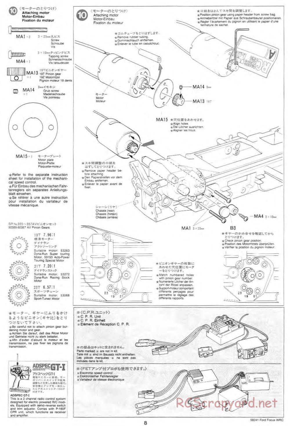 Tamiya - Ford Focus WRC - TL-01 Chassis - Manual - Page 8