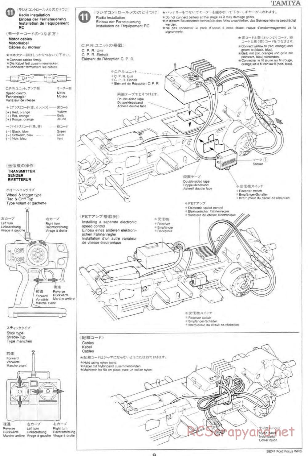 Tamiya - Ford Focus WRC - TL-01 Chassis - Manual - Page 9