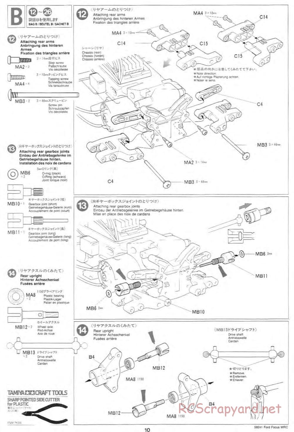 Tamiya - Ford Focus WRC - TL-01 Chassis - Manual - Page 10