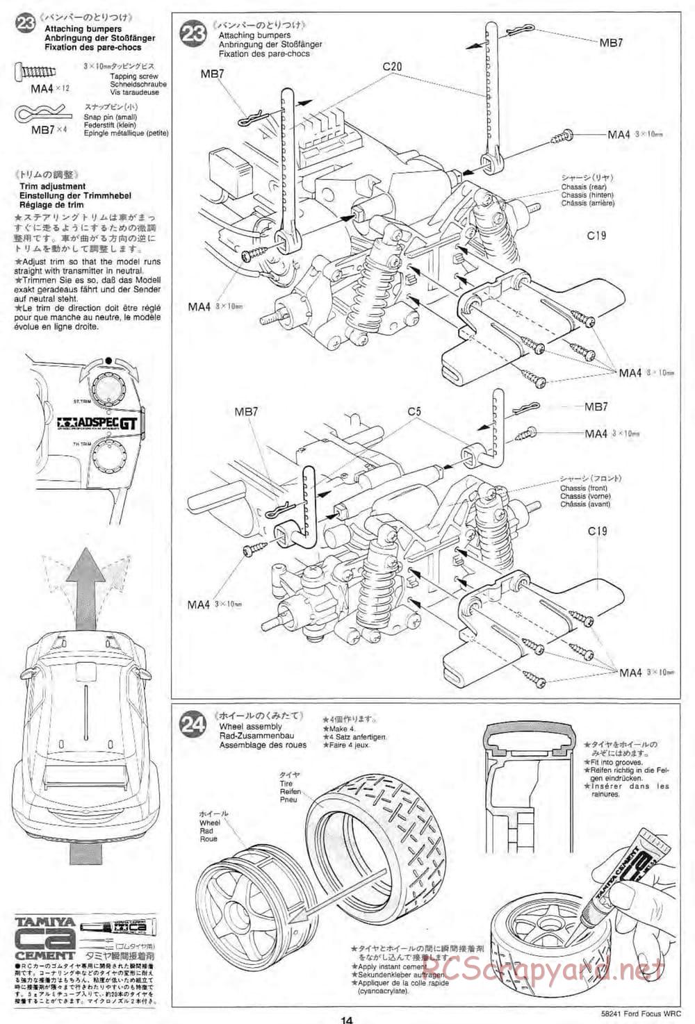 Tamiya - Ford Focus WRC - TL-01 Chassis - Manual - Page 14