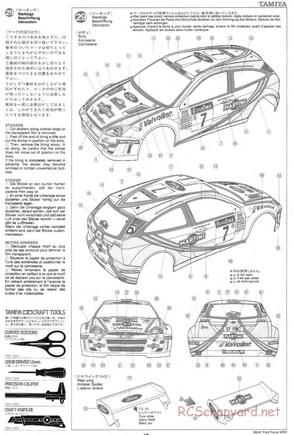 Tamiya - Ford Focus WRC - TL-01 Chassis - Manual - Page 17