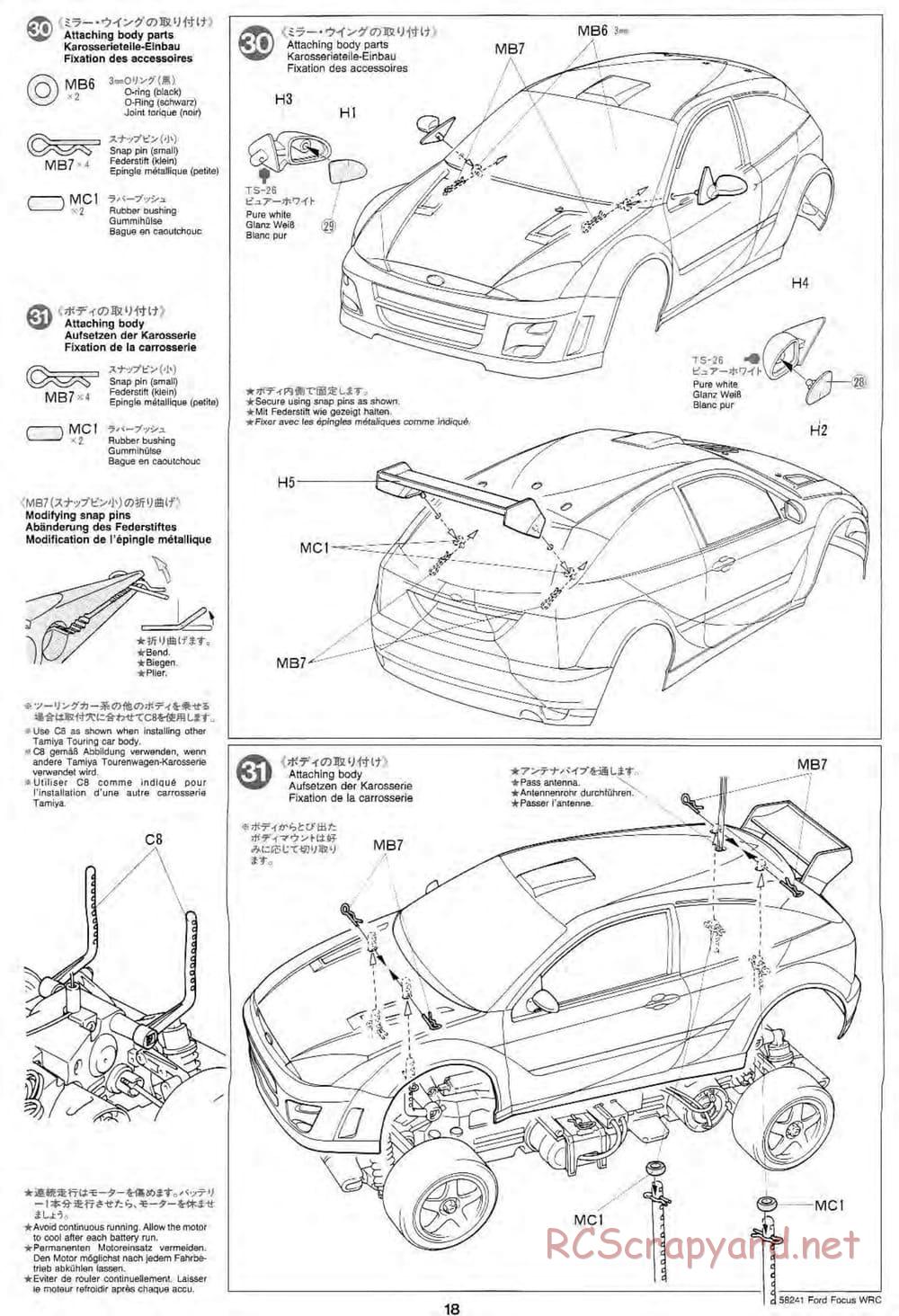Tamiya - Ford Focus WRC - TL-01 Chassis - Manual - Page 18