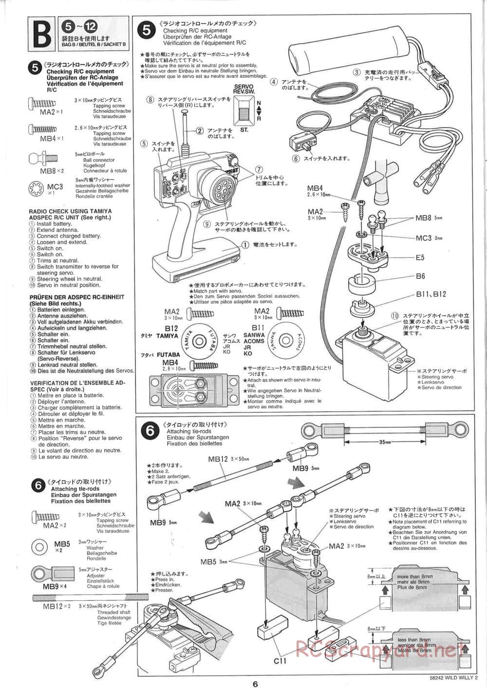 Tamiya - Wild Willy 2 - WR-02 Chassis - Manual - Page 6