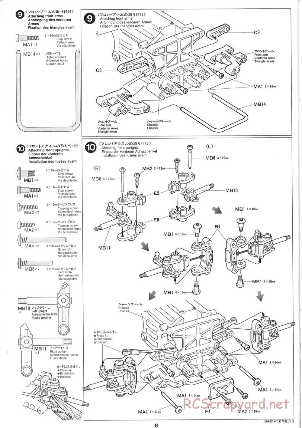 Tamiya - Wild Willy 2 - WR-02 Chassis - Manual - Page 8