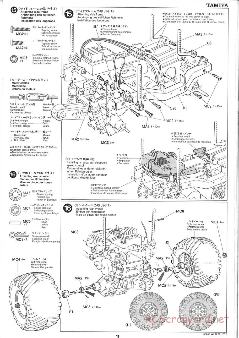 Tamiya - Wild Willy 2 - WR-02 Chassis - Manual - Page 11
