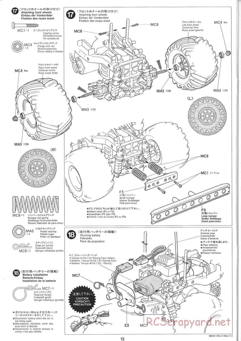 Tamiya - Wild Willy 2 - WR-02 Chassis - Manual - Page 12