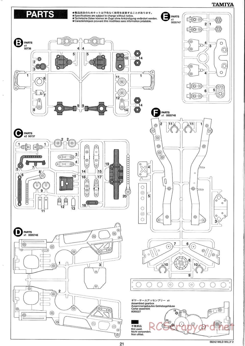 Tamiya - Wild Willy 2 - WR-02 Chassis - Manual - Page 21