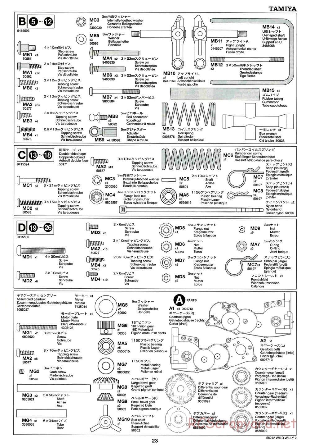 Tamiya - Wild Willy 2 - WR-02 Chassis - Manual - Page 23