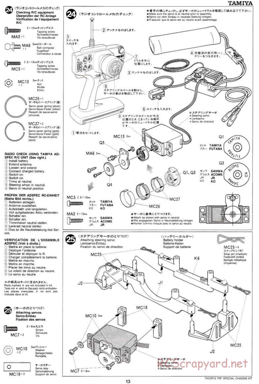 Tamiya - TA-03RS TRF Special Chassis - Manual - Page 13