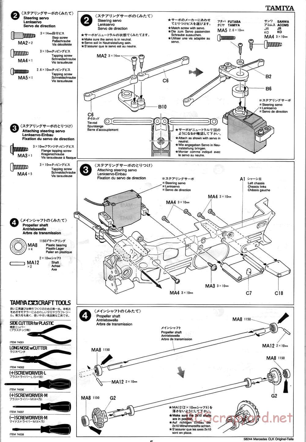 Tamiya - Mercedes CLK-GTR Original-Teile - TL-01 Chassis - Manual - Page 5