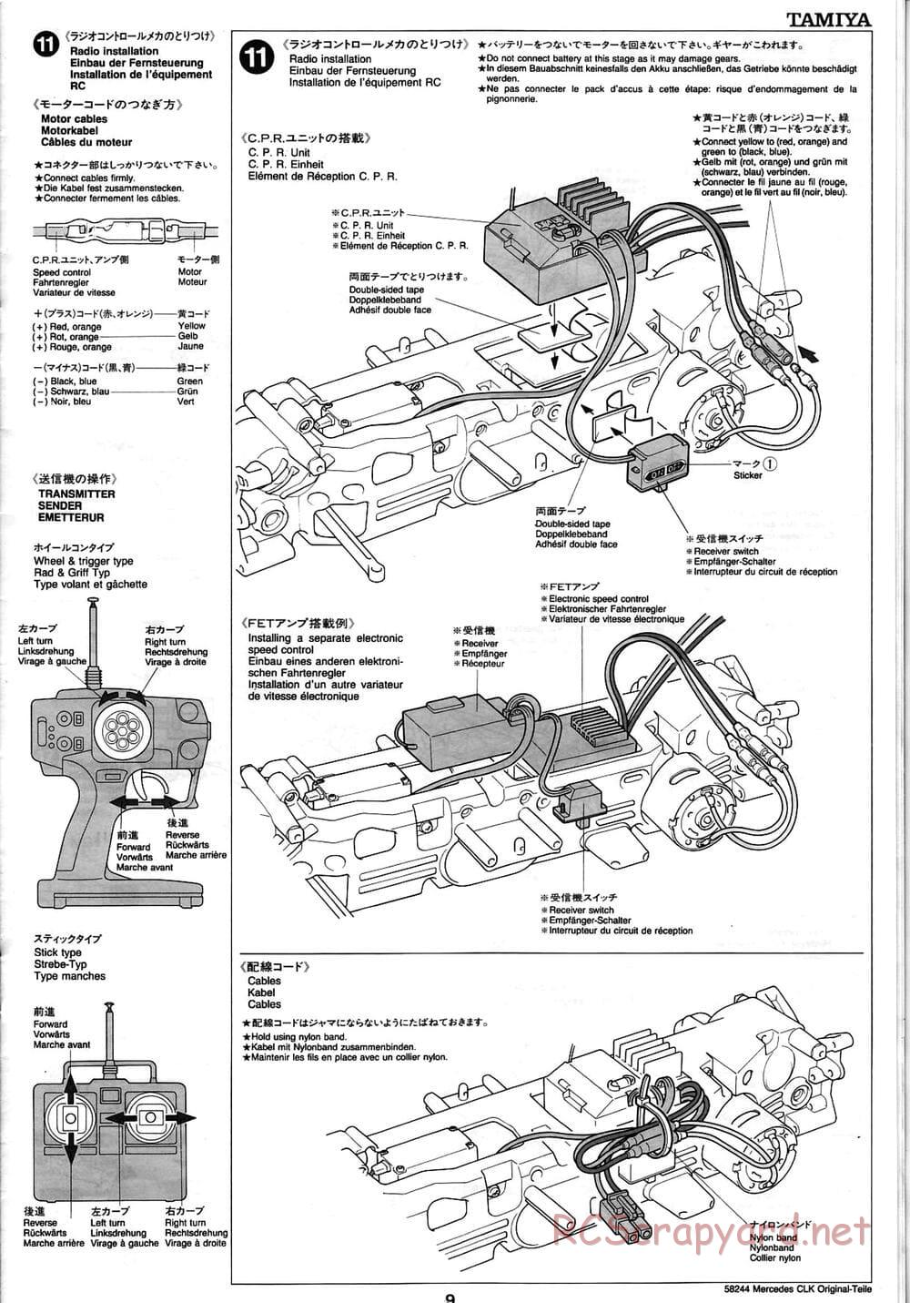 Tamiya - Mercedes CLK-GTR Original-Teile - TL-01 Chassis - Manual - Page 9
