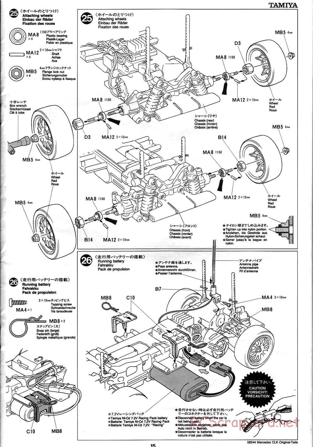 Tamiya - Mercedes CLK-GTR Original-Teile - TL-01 Chassis - Manual - Page 15
