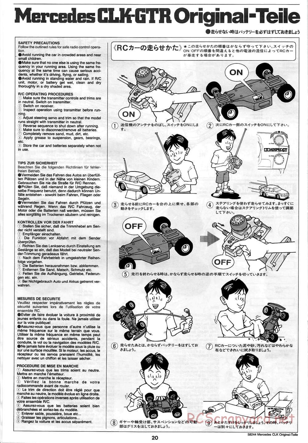 Tamiya - Mercedes CLK-GTR Original-Teile - TL-01 Chassis - Manual - Page 20