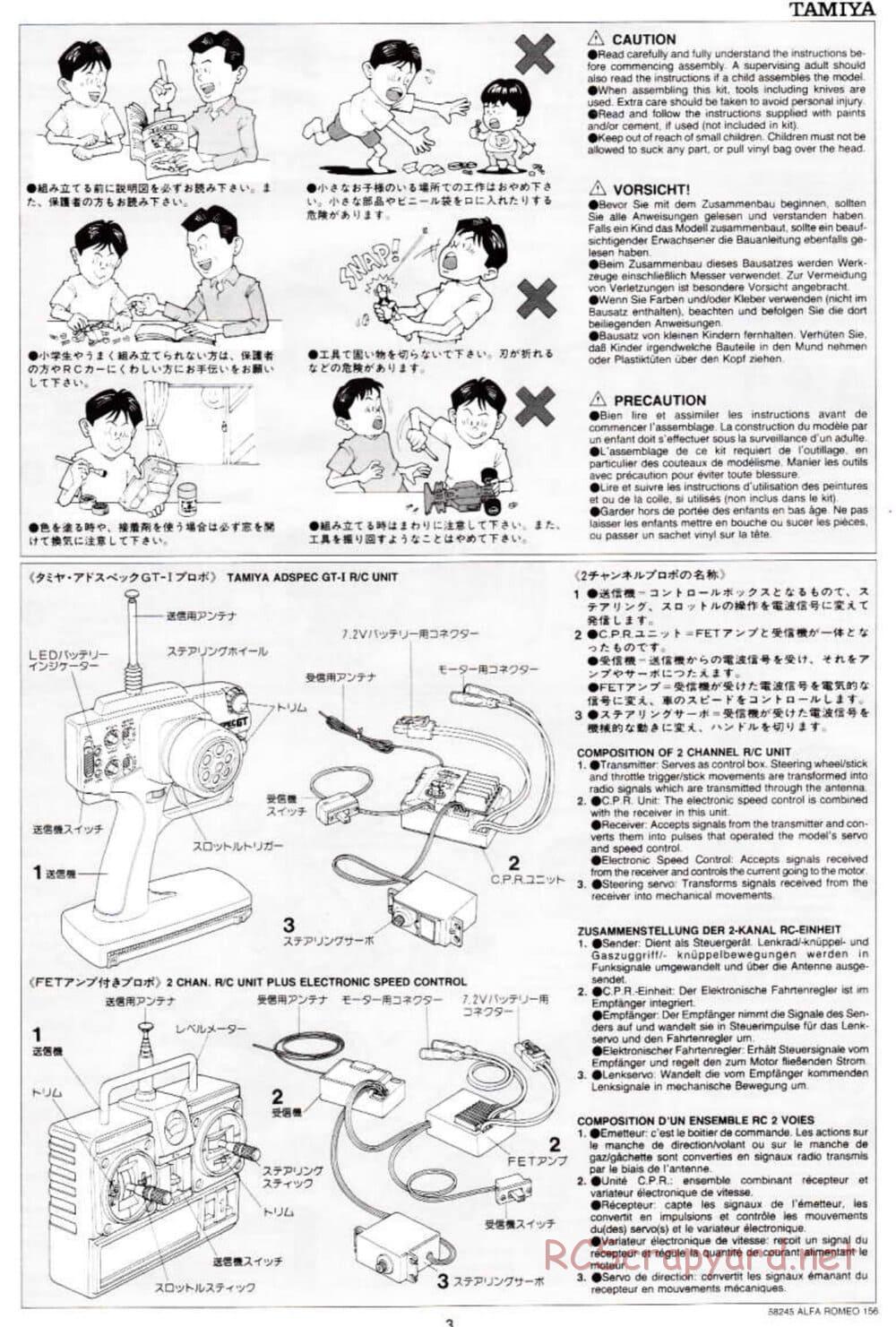 Tamiya - Alfa Romeo 156 Racing - FF-02 Chassis - Manual - Page 3