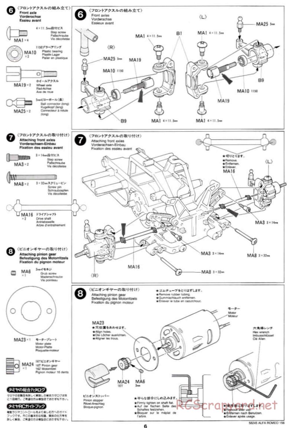 Tamiya - Alfa Romeo 156 Racing - FF-02 Chassis - Manual - Page 6