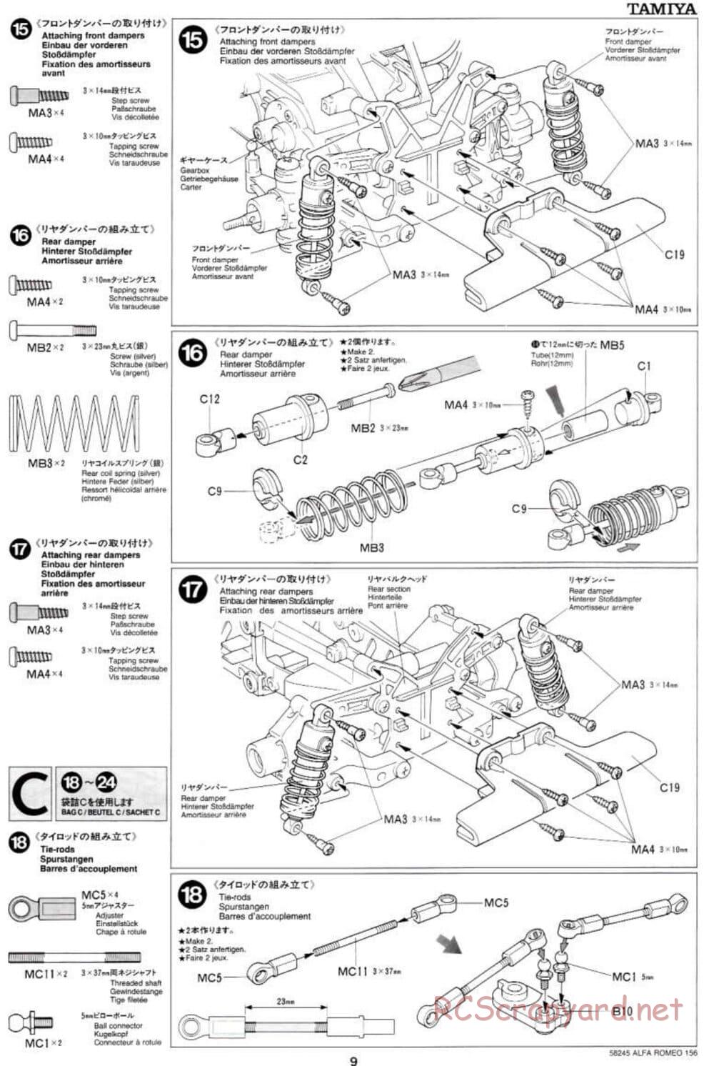 Tamiya - Alfa Romeo 156 Racing - FF-02 Chassis - Manual - Page 9