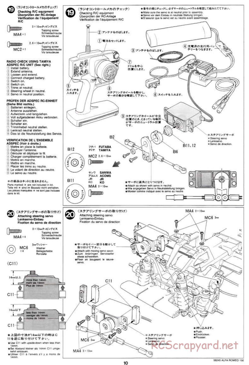 Tamiya - Alfa Romeo 156 Racing - FF-02 Chassis - Manual - Page 10