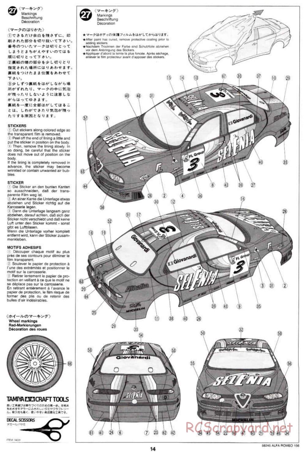 Tamiya - Alfa Romeo 156 Racing - FF-02 Chassis - Manual - Page 14