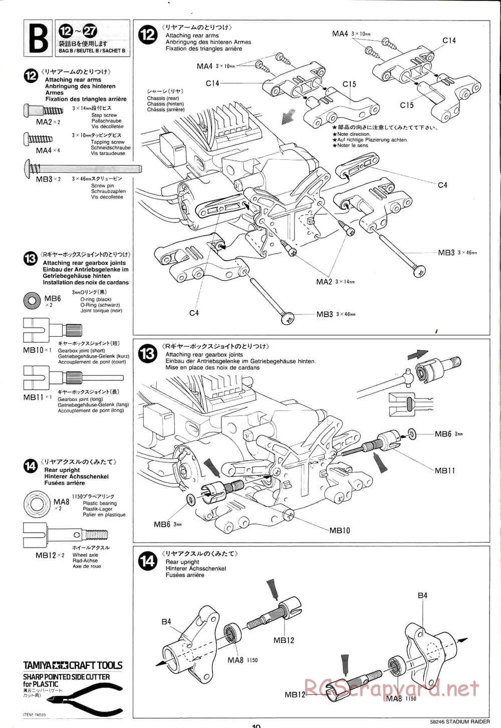 Tamiya - Stadium Raider - TL-01 Chassis - Manual - Page 10