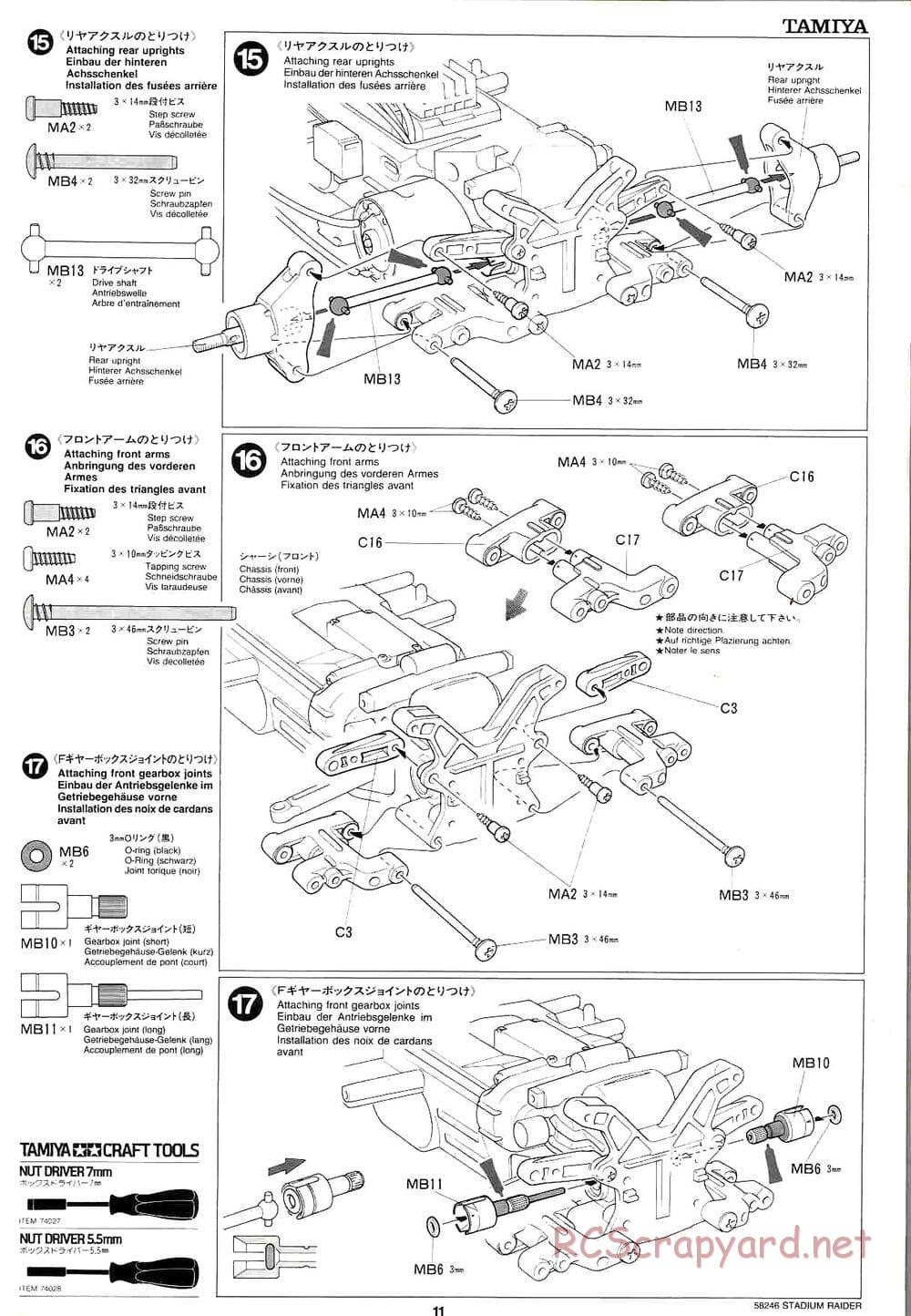 Tamiya - Stadium Raider - TL-01 Chassis - Manual - Page 11