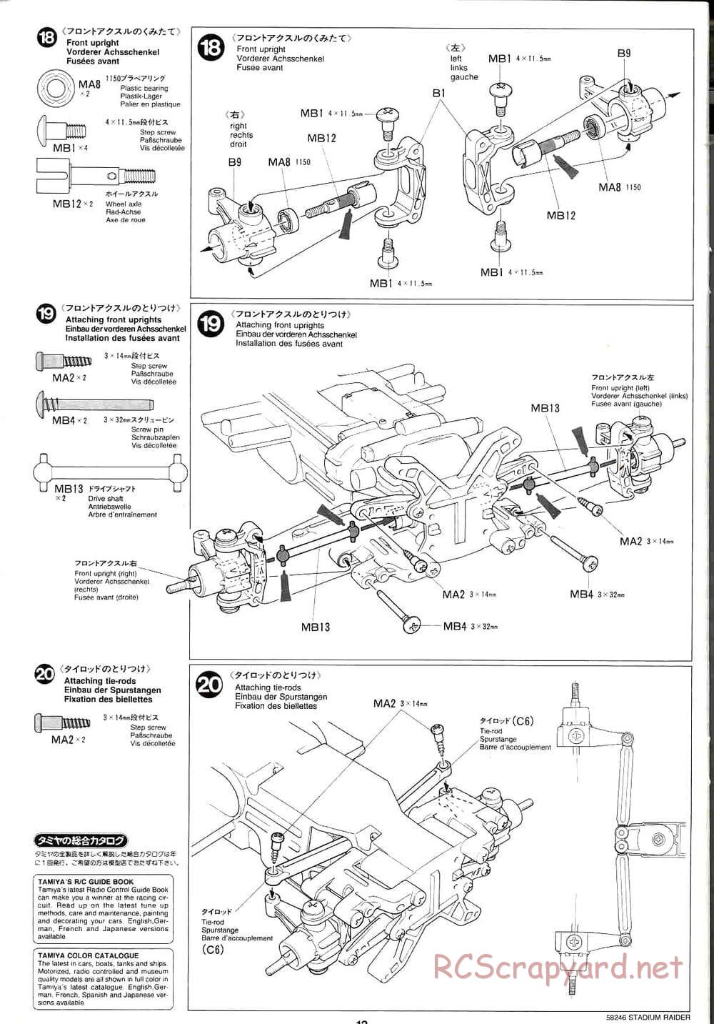 Tamiya - Stadium Raider - TL-01 Chassis - Manual - Page 12