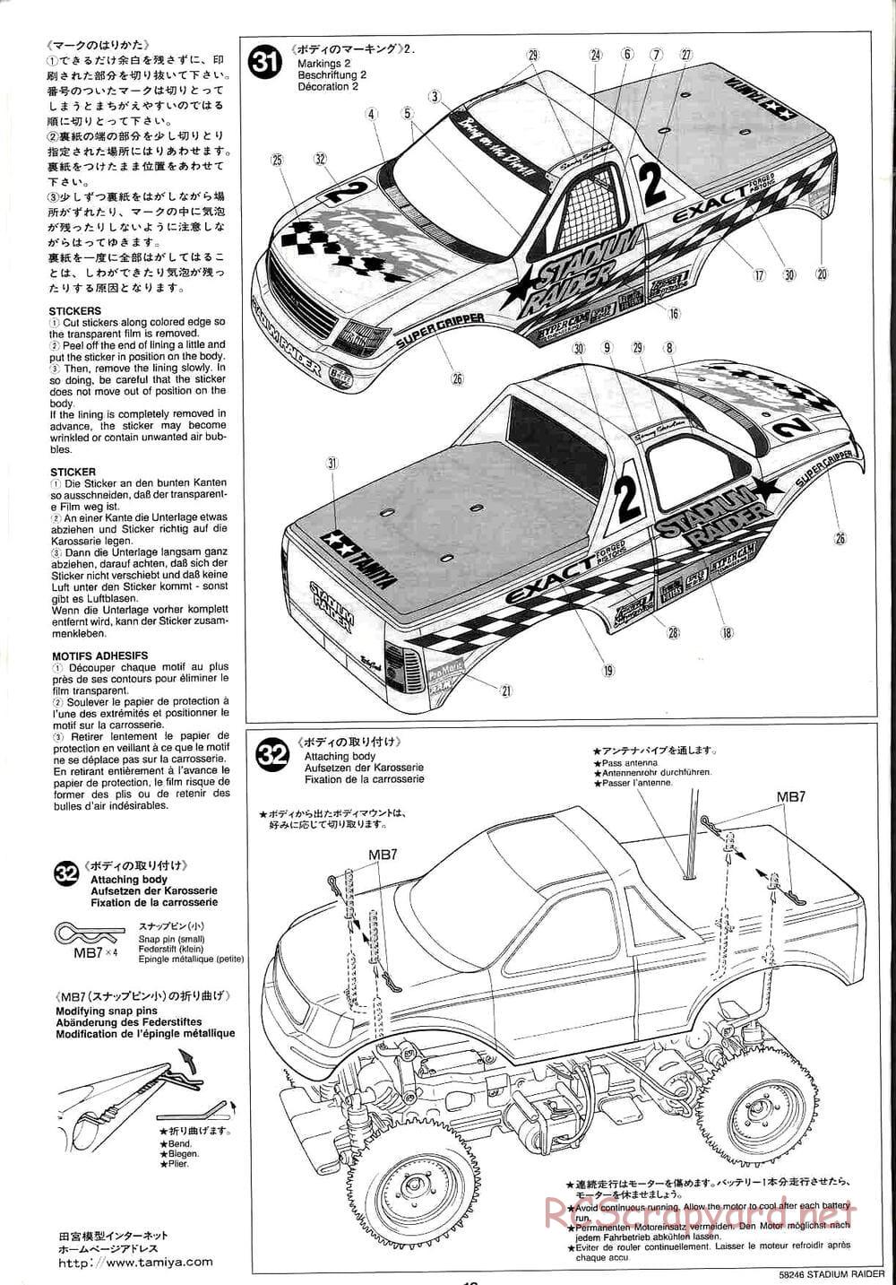 Tamiya - Stadium Raider - TL-01 Chassis - Manual - Page 18