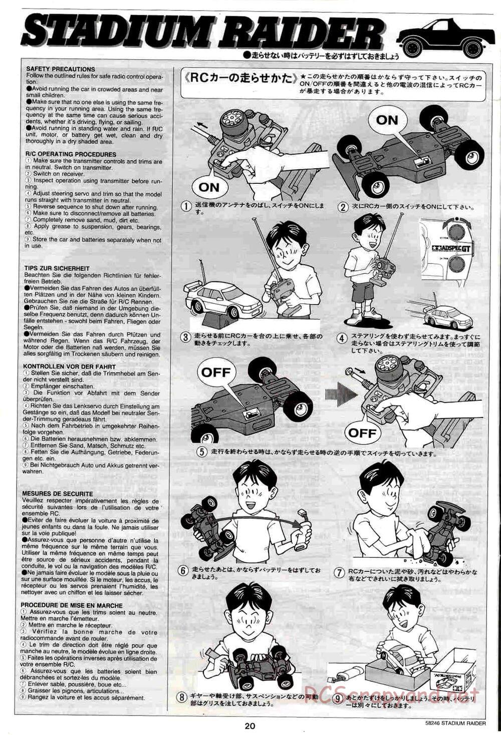 Tamiya - Stadium Raider - TL-01 Chassis - Manual - Page 20