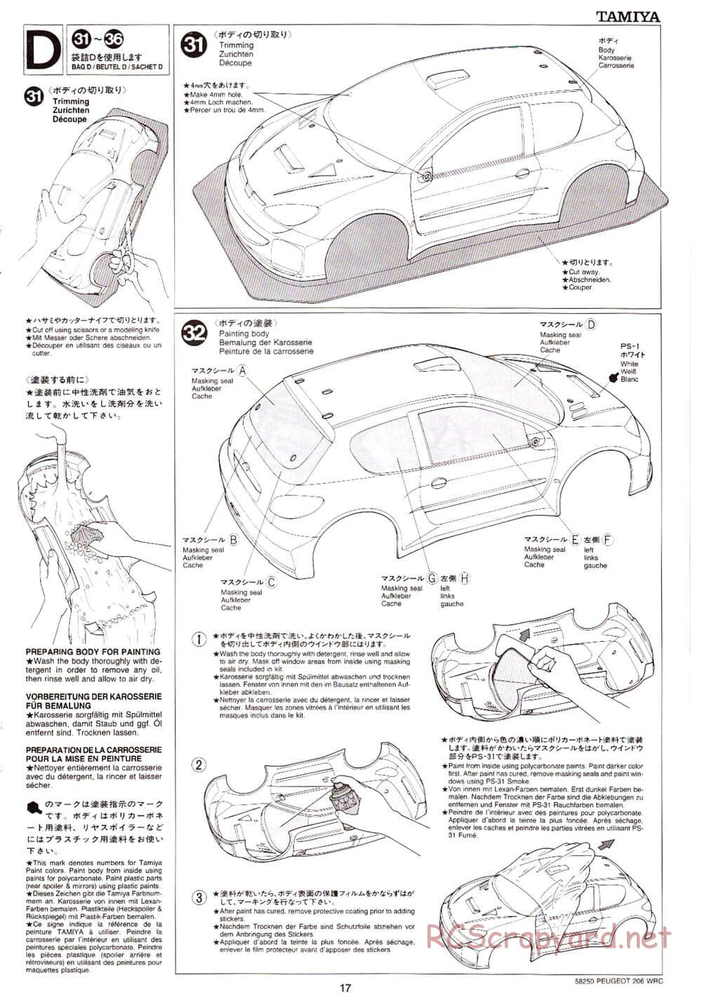 Tamiya - Peugeot 206 WRC - TA-03FS Chassis - Manual - Page 17