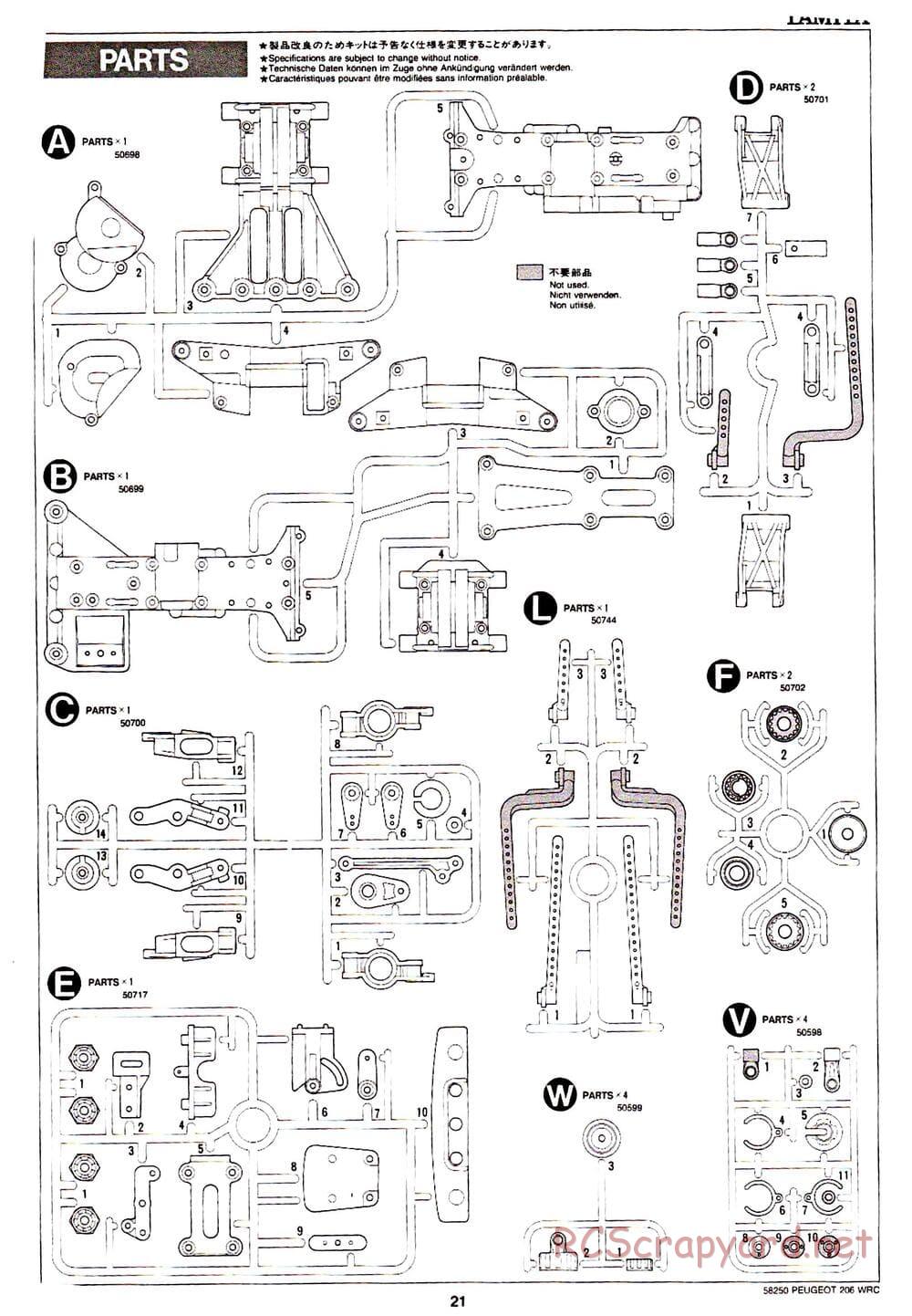 Tamiya - Peugeot 206 WRC - TA-03FS Chassis - Manual - Page 21