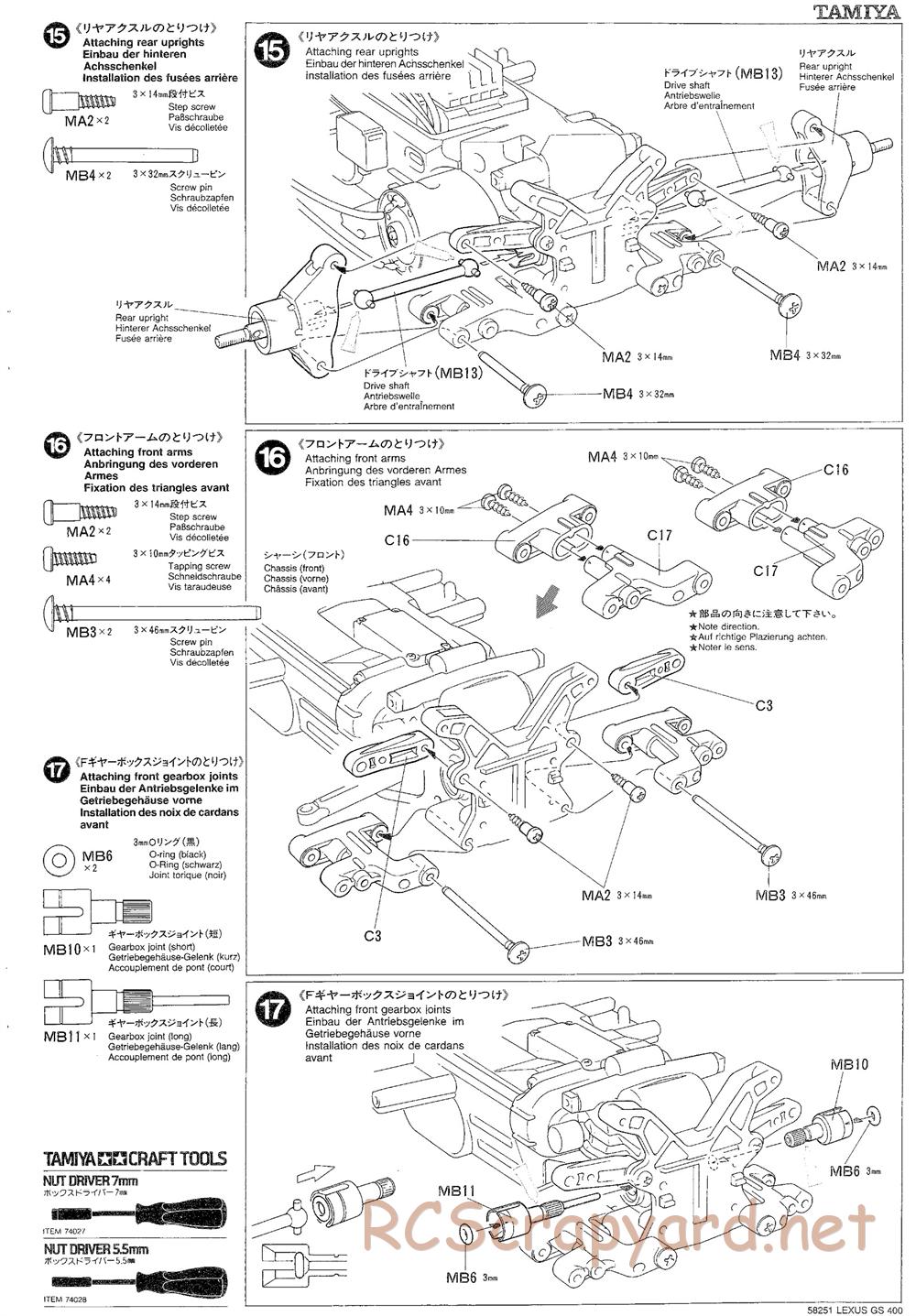 Tamiya - Lexus GS400 - TL-01 Chassis - Manual - Page 11