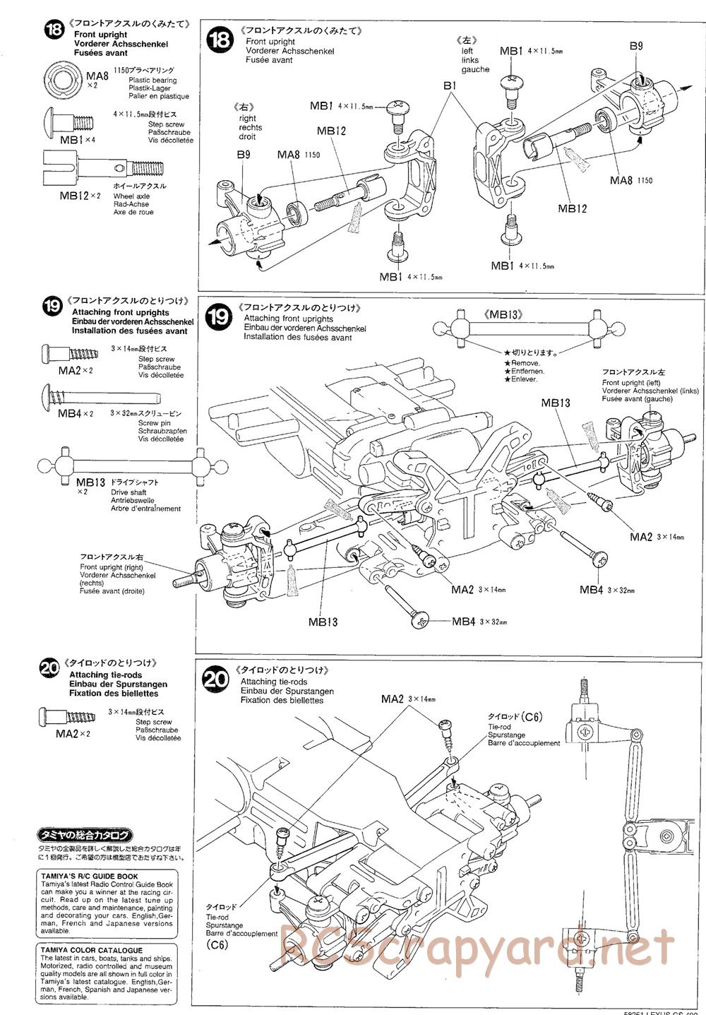 Tamiya - Lexus GS400 - TL-01 Chassis - Manual - Page 12