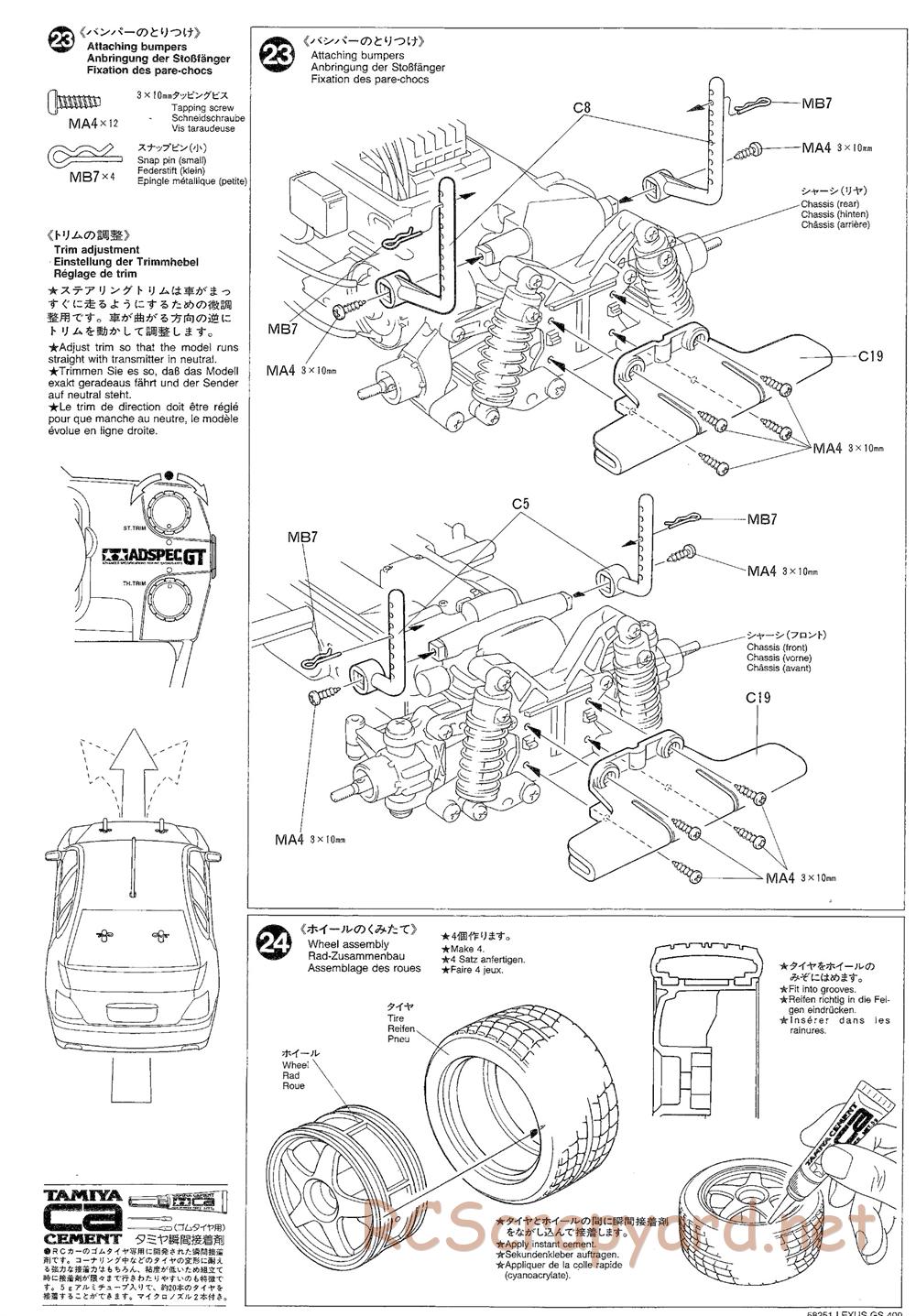 Tamiya - Lexus GS400 - TL-01 Chassis - Manual - Page 14