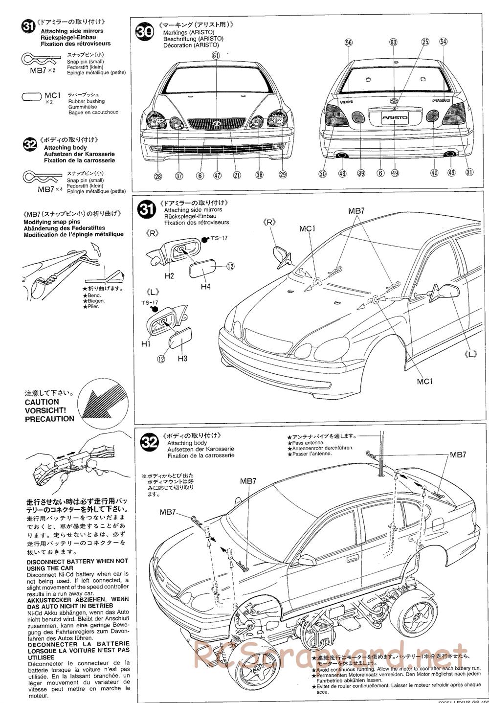 Tamiya - Lexus GS400 - TL-01 Chassis - Manual - Page 18