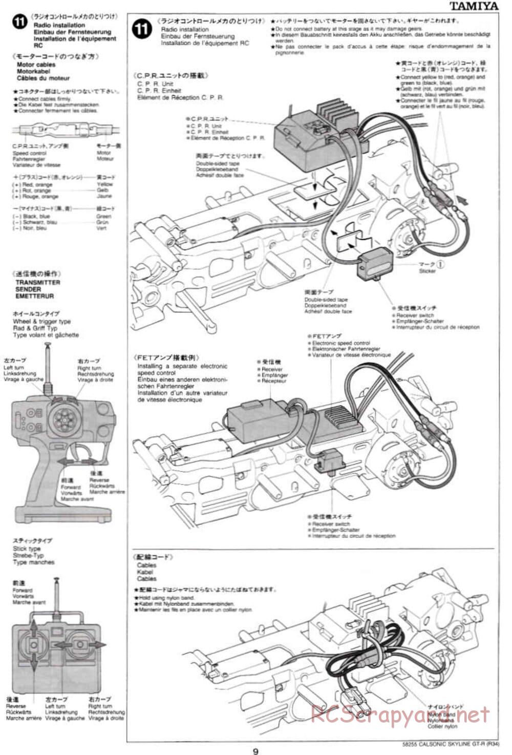 Tamiya - Calsonic Skyline GT-R (R34) - TL-01 Chassis - Manual - Page 9