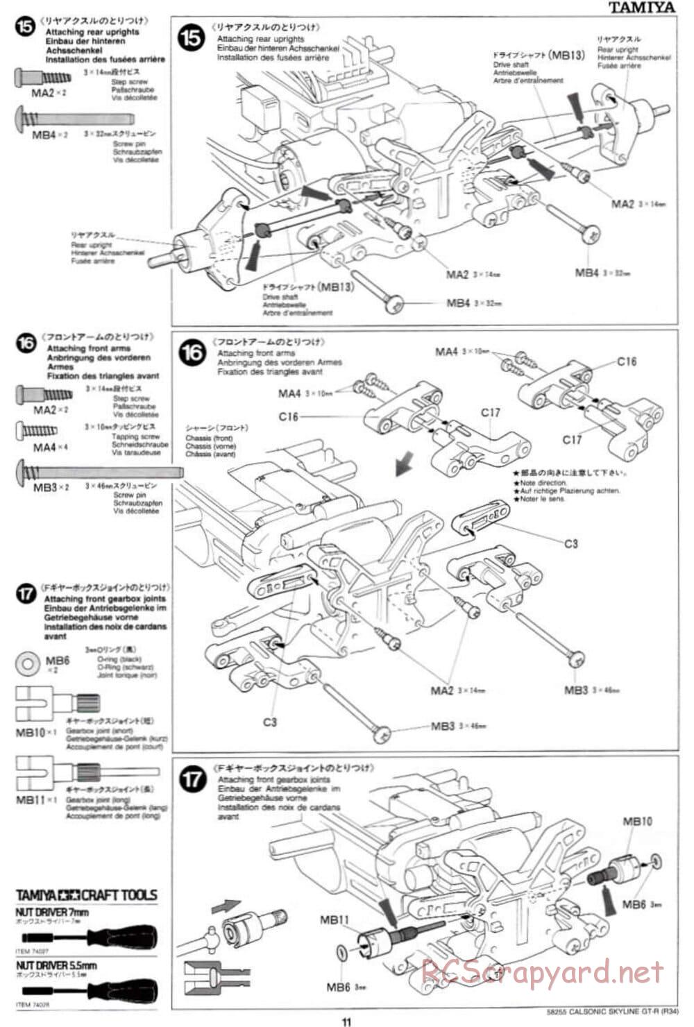 Tamiya - Calsonic Skyline GT-R (R34) - TL-01 Chassis - Manual - Page 11