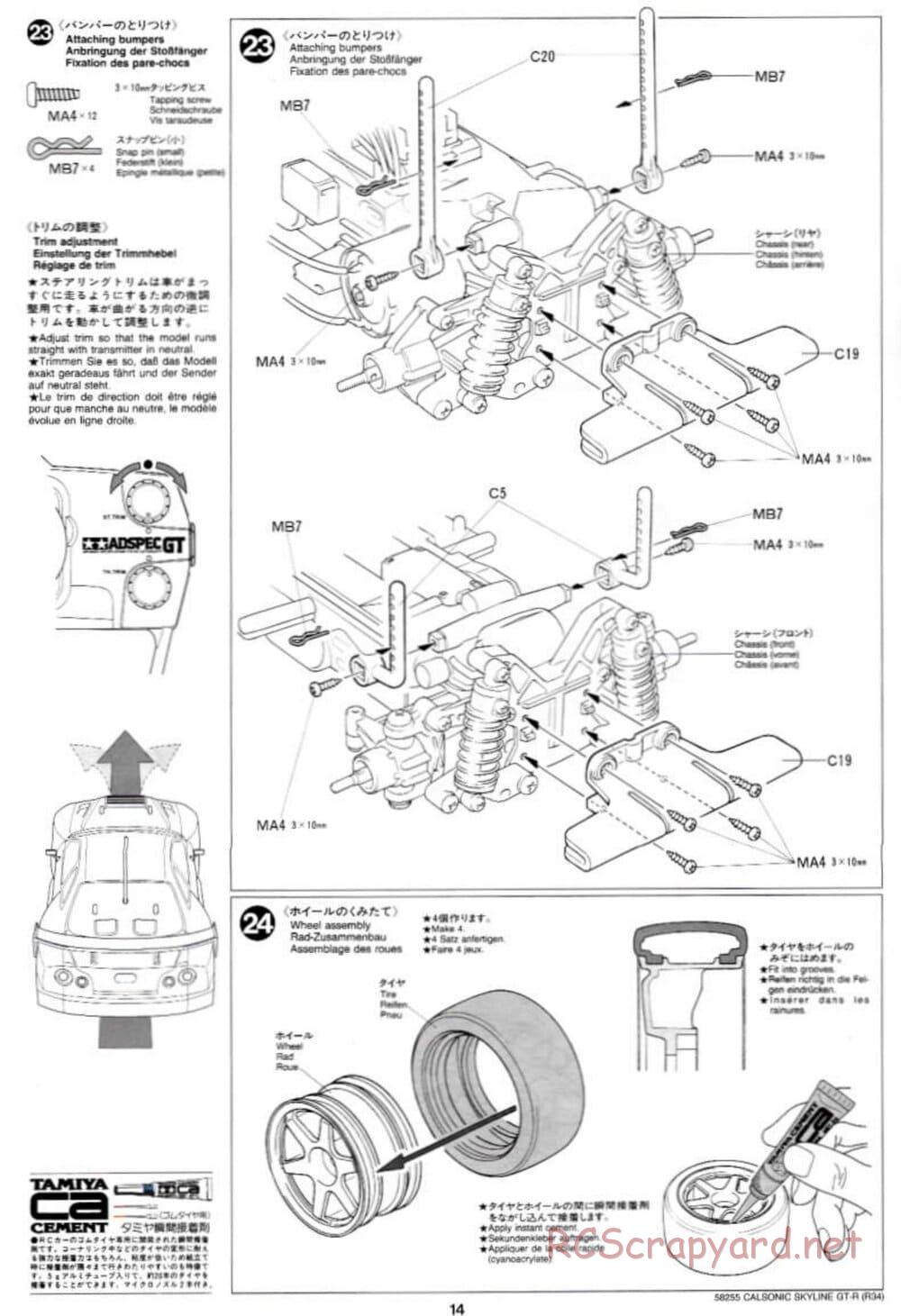 Tamiya - Calsonic Skyline GT-R (R34) - TL-01 Chassis - Manual - Page 14