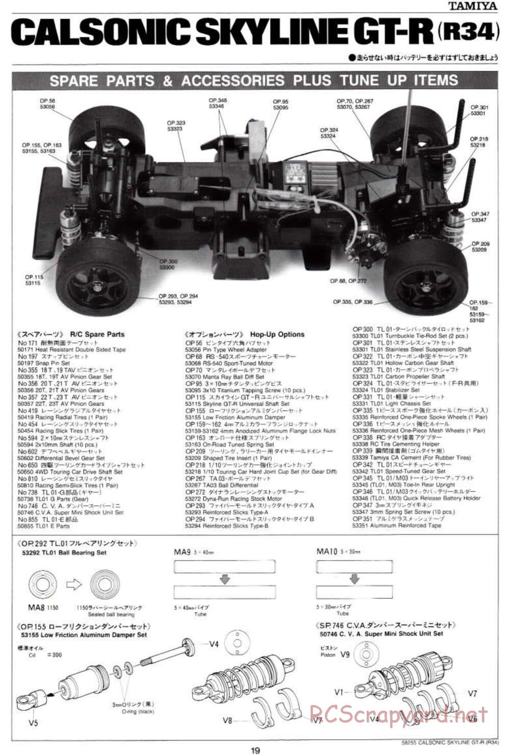 Tamiya - Calsonic Skyline GT-R (R34) - TL-01 Chassis - Manual - Page 19