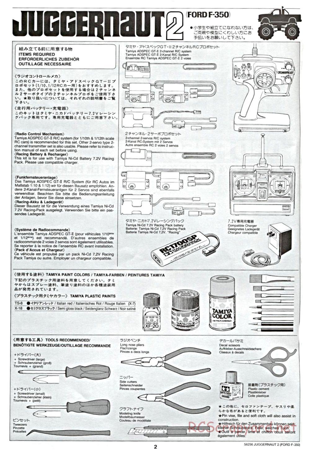 Tamiya - Juggernaut 2 Chassis - Manual - Page 2